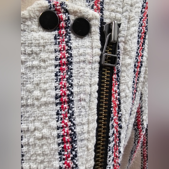 Veronica Beard MARA Striped Tweed Moto Zippered Jacket  Size 8  Retailed @ 650. - Picture 9 of 12